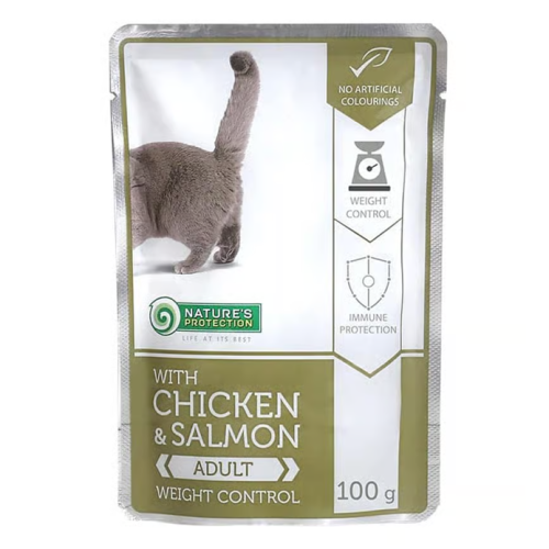 Nature's Protection 100g Weight Control ((Chicken & Salmon)) Adult 保然主食濕包 成貓 體重控制 雞肉+三文魚 100克 (KIP90) 新舊包裝隨機 (EXP: 03月/2027) Nature's Protection 100g Weight Control ((Chicken & Salmon)) Adult 保然主食濕包 成貓 體重控制 雞肉+三文魚 100克 (KIP90) 新舊包裝隨機 (EXP: 03月/2027)